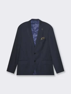 Piazza Italia Blazer in tessuto diagonale con colletto revers - Blu Best Sale