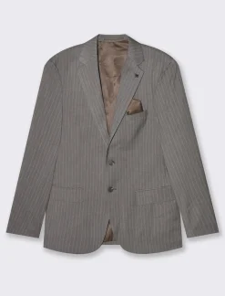 Piazza Italia Blazer in tessuto fantasia gessata - tortora Grigio Discount