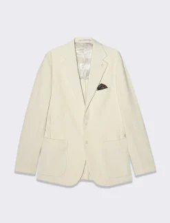 Piazza Italia Blazer in velluto, formal fit con rever classico - Beige ecru Store