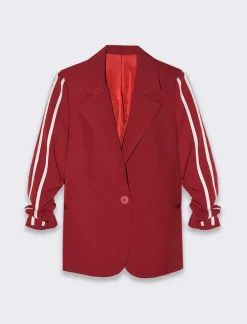 Piazza Italia Blazer manica a 3/4 chiusura con bottone e tasche a taglio vivo - prugna Viola Cheap