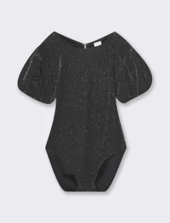 Piazza Italia Body da bambina con accessorio a cuore con strass sulla schiena - Nero Best