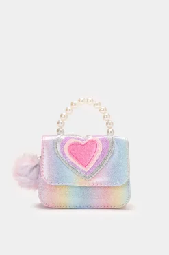 Piazza Italia Borsa con tracolla da bambina con manico in perle - Rosa Hot