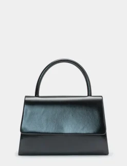 Piazza Italia Borsa da donna con manico tubolare e tracolla - Nero Clearance