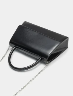 Piazza Italia Borsa da donna con manico tubolare e tracolla - Nero Clearance