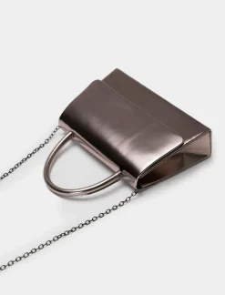 Piazza Italia Borsa da donna con manico tubolare e tracolla - canna di fucile Grigio Best Sale