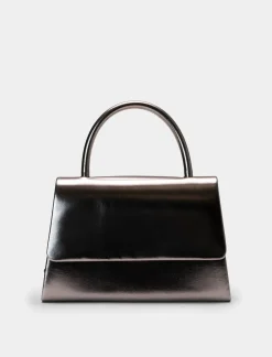 Piazza Italia Borsa da donna con manico tubolare e tracolla - canna di fucile Grigio Best Sale