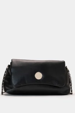 Piazza Italia Borsa da donna con patta borchiata e tracolla - Nero Cheap