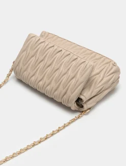 Piazza Italia Borsa da donna goffrata con patta e tracolla - Beige Best