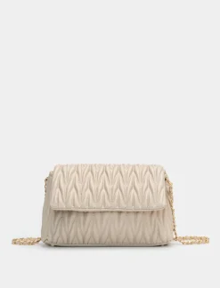 Piazza Italia Borsa da donna goffrata con patta e tracolla - Beige Best