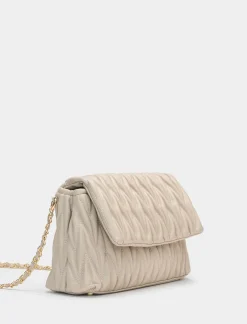 Piazza Italia Borsa da donna goffrata con patta e tracolla - Beige Best