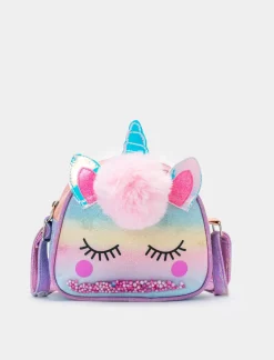 Piazza Italia Borsa tonda unicorno da bambina con pon pon - Multicolore Best