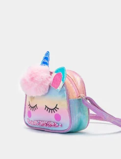 Piazza Italia Borsa tonda unicorno da bambina con pon pon - Multicolore Best