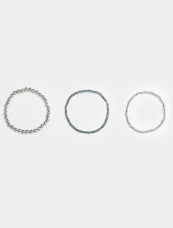 Piazza Italia Bracciale da donna con 3 fili elastici - Blu Discount
