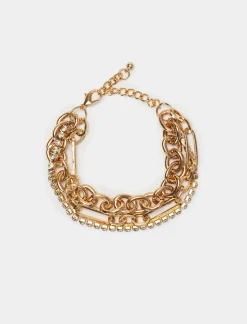 Piazza Italia Bracciale da donna con strass - Oro Outlet