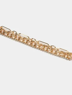 Piazza Italia Bracciale da donna con strass - Oro Outlet