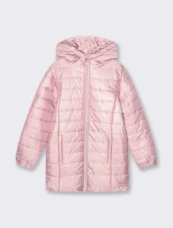 Piazza Italia Caldo giubbotto lungo da bambina imbottito con cappuccio - Rosa Flash Sale
