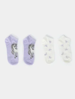 Piazza Italia Calzino bambina 2 paia con unicorni - Lilla Viola Best Sale