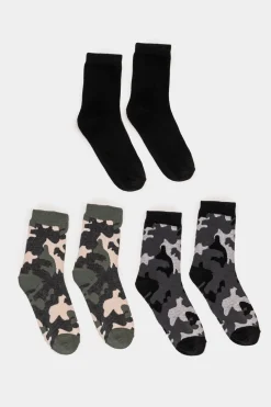 Piazza Italia CALZINO BAMBINO 3 PAIA FANTASIA MILITARE - Nero Fashion