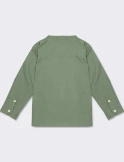 Piazza Italia Camicia 100% cotone stile coreano, con tasca e ricamo frontale. vestibilità regular - salvia Verde Cheap