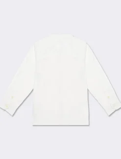 Piazza Italia Camicia 100% cotone stile coreano, con tasca e ricamo frontale. vestibilità regular - sporco Bianco Sale