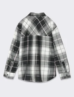 Piazza Italia Camicia a quadri loose fit - Nero Shop