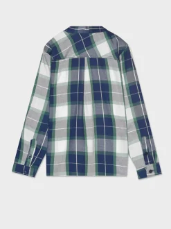 Piazza Italia Camicia a quadri manica lunga - Blu Cheap