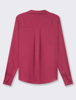 Piazza Italia Camicia basic vestibilità regual in tessuto georgette e scollo a V - india Rosso Flash Sale