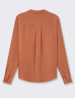 Piazza Italia Camicia basic vestibilità regual in tessuto georgette e scollo a V - coccio Marrone Cheap