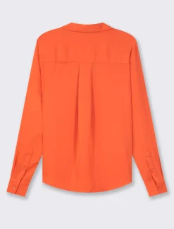 Piazza Italia Camicia basic vestibilità regual in tessuto georgette e scollo a V - Arancio Arancione Flash Sale