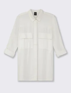 Piazza Italia Camicia basica con tasconi applicati e aletta su manica e spalle vestibilità regular - latte Bianco Cheap