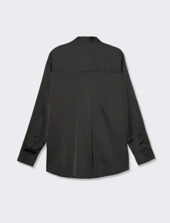 Piazza Italia Camicia basica regular con bottoni ricoperti in tessuto - Nero New