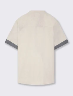Piazza Italia Camicia con collo coreano - Sabbia Beige Clearance
