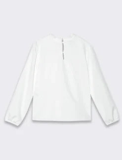 Piazza Italia Camicia con increspatura alle spalle e scollo con fiocco annodato - Bianco Online