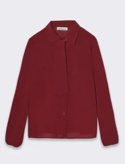 Piazza Italia Camicia da bambina con cravatta bordeaux. - Bordeaux Sale