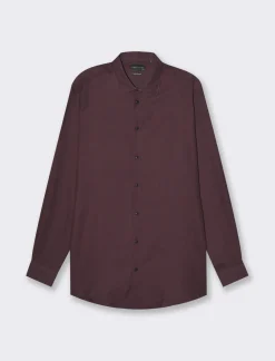 Piazza Italia Camicia formal fit regular con collo francese - Bordeaux Rosso Fashion