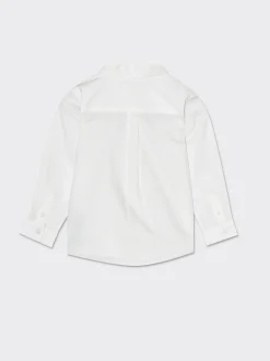 Piazza Italia Camicia in cotone con ricamo linea basic - sporco Bianco New