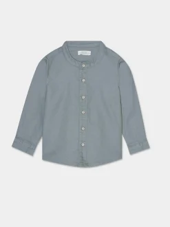Piazza Italia Camicia in cotone con scollo alla coreana - cenere Grigio Clearance