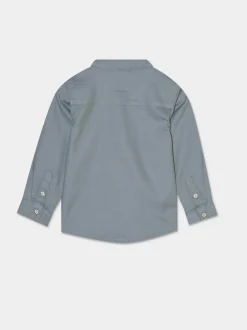 Piazza Italia Camicia in cotone con scollo alla coreana - cenere Grigio Clearance