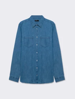 Piazza Italia Camicia in denim regular fit colletto revers a maniche lunghe - Denim Blu Online