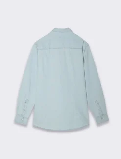 Piazza Italia Camicia in denim regular fit colletto arevers e maniche lunghe - Denim chiaro Blu Sale