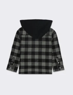 Piazza Italia Camicia in flanella con cappuccio con bottoncini e tasca in velluto - Fantasia Multicolore Hot