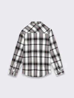 Piazza Italia Camicia in flanella fantasia madras con tasca frontale - panna Bianco Flash Sale