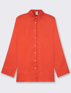 Piazza Italia Camicia in satin - Rosso Discount
