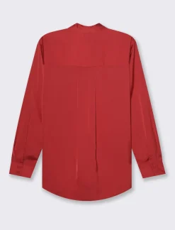 Piazza Italia Camicia in satin manica lunga vestibilità comoda - Rosso Cheap