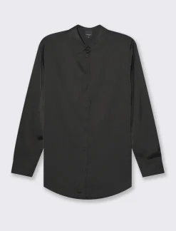 Piazza Italia Camicia in satin manica lunga vestibilità comoda - Nero New