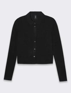 Piazza Italia Camicia in tessuto di maglina vestibilità slim - Nero Flash Sale