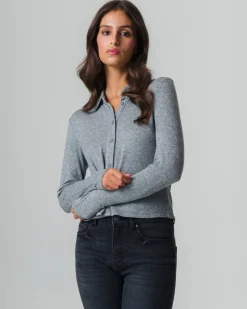 Piazza Italia Camicia in tessuto di maglina vestibilità slim - melange Grigio Sale