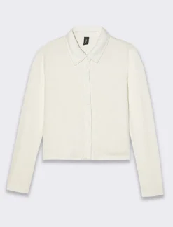 Piazza Italia Camicia in tessuto di maglina vestibilità slim - Avorio Best