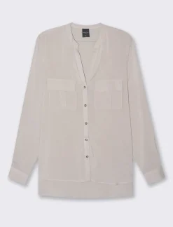 Piazza Italia Camicia in viscosa manica lunga risvoltabile tramite alette - Sabbia Beige Cheap