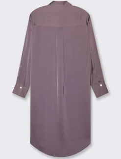 Piazza Italia Camicia lunga in tessuto di raso morbido sulla spalla - malva Viola Best Sale